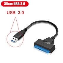 USB3.0-Sata 어댑터 컴퓨터 케이블 커넥터 USB SATA 3 22 최대 6 Gbps 지원 2.5 인치 SSD HDD 하드 드라이, 05 35cm USB 3.0