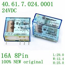 파인더 릴레이 40.61.7.024.0001 24VDC 40.61S 16A 8 핀 100%-신제품-오리지널 10 개, 한개옵션0