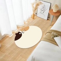 Sun flower 스마일 페이스 인스 라운드 카펫 휴대품 침실 침대 옆 발코니 바닥 매트 드레서 의자 발 패드
