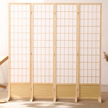 우드 칸막이 한옥풍 한지 파티션 카페 접이식 가림막, 170x40cm 3 팬 발판포함