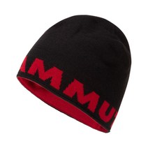 Mammut 마무트 로고 등산 보온 양면 비니 블랙레드 프리사이즈