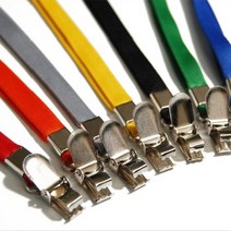 사원증목걸이줄 집게형 클립형 아크릴케이스 일반형, 1개, 집게노랑