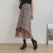 겟잇미 겟잇미피랄릴 뒷밴딩 체크 H라인 롱스커트 (7783352)