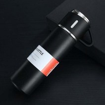 대용량텀블러 총알 더블 레이어 스테인레스 스틸 진공 보온병 500Ml 커피 텀블러 여행 머그 출장 물병 차 인퓨저 병, 401-500ml+Black