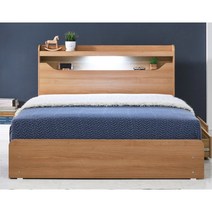 LED 무드조명 대용량 이불수납장 침대프레임SS 사이즈 허리에좋은 호텔형, 멀바우