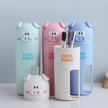 후니네가게 1+1 어린이 휴대용 양치컵 칫솔 어린이집준비물 세트 유치원 여행용 유아, 3.핑크1개+색상랜덤1개