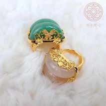 [라온제나 웨딩] 혼주 반지 옥 쌍가락지 한복 반지 옥가락지 결혼선물 예단 혼주선물