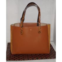 정품 토리버치 Tory Burch BLAKE 브라운 가죽 라지 토트 파우치 위슬렛 손목지갑