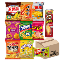 [안녕골목마켓]꼬깔콘(군옥수수)+홈런볼+새우깡+콘칲+꽃게랑+꿀꽈배기+자갈치+바나나킥+양파링+프링글스오리지널, 1개