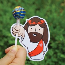 (갓월드) 예수님 사탕전도지7 (널 위한 사랑이야) 10매 전도용품 전도지 교회학교, 2.스티커추가