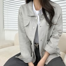 [남녀공용] 오버핏 베이직 트러커 코튼 포켓 자켓 (4color) KC874