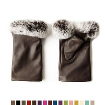 천연 양가죽 렉스털 암워머, 퍼플