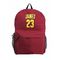 James 23 농구 그림 백팩 저지 스타일 점심 학교 가방 제임스 #23 마룬, James 23 Maroon
