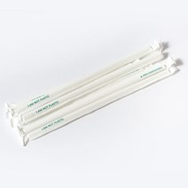 생분해 빨대 일반 개별포장 화이트 일자 7x210mm 100개, 1개, 100개입
