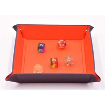보드 게임 주사위 poludie 접이식 주사위 트레이 box pu leather 접는 키 스토리지 동전 광장 트레이 주사위 게임 rpg dnd table board games, 씨엔, 오렌지