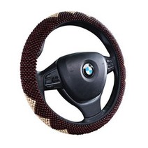 자동차 핸들 커버 여름 사계절 나무구슬 미끄럼 방지, 목재 구슬 람 버스 상감