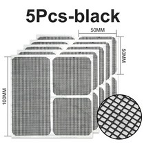 window screen repair tape strong adhesive 방수 유리 섬유 커버 메쉬 테이프 for window door screen holes 눈물 수리, 5 개 블랙