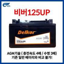 KR모터스 비버 125 UP DLX(DELUXE) 델코 AGM 배터리