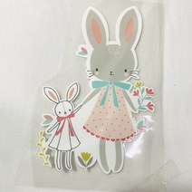 쏘하 꽃을 든 토끼 우레탄 전사지