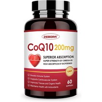 PQQ 바이오페린 오메가3 60인분의 코엔자임 Q10 Ubiquinone 가 함유 코큐텐200mg소프트겔, 60정, 1개