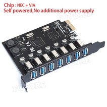 USB 3.0 PCI express 어댑터 e-7 포트 3 확장 카드 데스크탑용 USB3 PCIe PCI-e x1 컨트롤러 변환기, NEC and VIA Chip