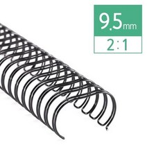 TTW1EC60D 9.5mm 2대1 와이어링 제본링 제본표지 코일링 제본기 100개입 스폴, 흰색