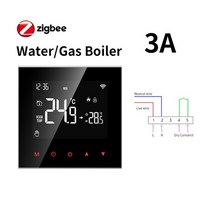 보일러온도조절기교체 Tuya Zigbee 3.0 온도 조절기 실내 컨트롤러 물/전기 바닥 난방 가스 보일러 습도, 03 3A Water Gas Boiler