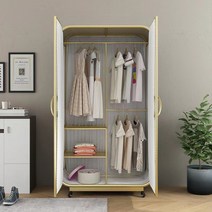 철제 옷장 이불장 옷장 모던 침실 거실 선반 수납장 수납 행거 드레스룸 홈 캐비넷, 9 E 모델 골드 80-50-190CM