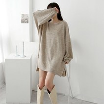 이지인이지 데일리 미니 니트원피스 롱니트 코디