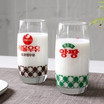 서울우유 레트로 글라스 커브 쵸코렡컵 370ml, 혼합색상, 1개