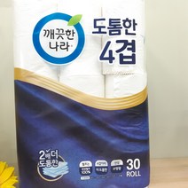 깨끗한나라 도톰한데코화장지(천연펄프 4겹)_25M*30R 롤화장지, 30롤, 2팩