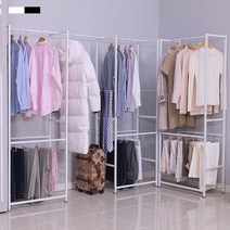 [까사마루] 멀티드레스룸 행거 1+1세트, 화이트, 화이트
