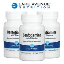 (3팩 기획)레이크에비뉴 벤포티아민 Benfotiamine 활성형 비타민B1 글루코스 메타볼리즘 30캡슐