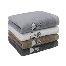 송월타월 150g 스누피리버 스누피 자수 수건(5매), 아이보리, 1set