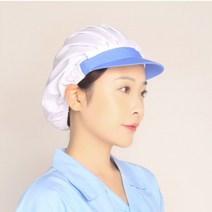 위생모 급식 백반 식당 주방모 식품공장, 화이트핑크-전체메쉬