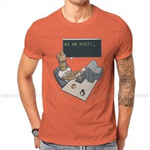코딩로봇 프로그래머 컴퓨터 코드 I am Root T 셔츠 클래식 그래픽 Tshirt 대형 o-넥 반팔, 10 주황색_03 L
