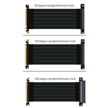 컴퓨터 pc 데스크탑 그래픽카드 게임 비디오 i-e 3.0 16x 그래픽 카드 확장 케이블 유연한 커넥터 케이블 라이저 포트 어댑터(gpu 90도180°270° 고속용), 50cm, 90도