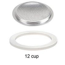 커피메이커 수리 소모품 교체 커피 고무 링 가스 켓 세트 유연한 와셔 반지 컵에 대 Replacenent Moka Pot, 06 12 cup sieve