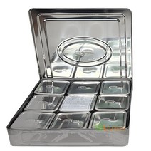 보존식용기/원형/사각형/6P-9P/종류선택/최고급스텐/신형/반찬용기/반찬통/스텐식기, 사각보존식용기9P(신형)