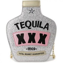 QiMing 데킬라 병 모양 레이저 숄더 핸드백 여성용 PU 크로스바디 지갑