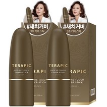 테라픽 헤어 리-터치 커버스틱 8g, 브라운, 2개