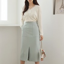 밴딩 텐션 에이치라인 미디 정장스커트