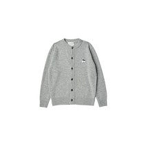Beyond Closet ILP SIGNATURE WAPPEN ROUND CARDIGAN LIGHT GRAY