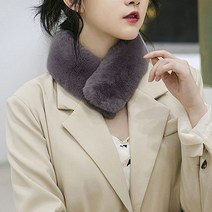 여성 쁘띠 페이크 따뜻한 머플러 퍼목도리 겨울 부드러운 에코 여자 인조 숏 / 자석 사각 [다사라유통] 털