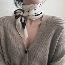 리츠제이 봄 가을 여성 롱 사각 도트 스카프