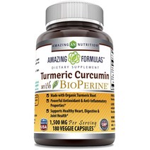 어메이징뉴트리션 포뮬러 터메릭 커큐민 1500mg 바이오 페린 베지 캡슐, 180정, 1개