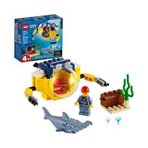 레고 LEGO 시티 해양 미니 잠수함 60263 수중 플레이 세트 해적 보물 상자 귀상어 상어 피겨 조종사 미니피겨 포함 아이들을 훌륭한 선물(41개)