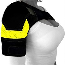 어깨 버팀대 압력 패드 포함 네오프렌 지지 통증 아이스팩 압축 슬리브, YELLOW, L