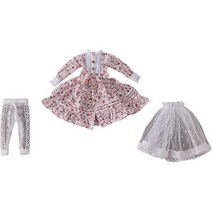 하모니아 허밍 스페셜 의상 시리즈 플라워 프린트 드레스 핑크 Designed by SILVER BUTTERFLY DOLL ACCESSORY