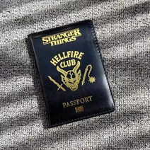 로고 여권 커버 블랙 Pu 가죽 케이스 여행 지갑